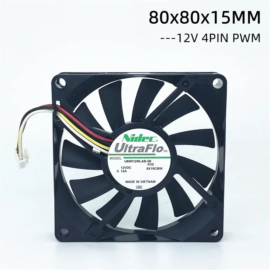 

Brand New Nidec 8CM 80mm 12V Cooling Fan U80R12MLAB-58 Computer Case Cooling Fan 4pin