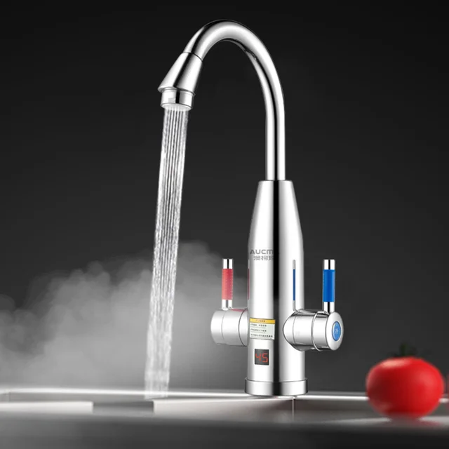 Robinet de chauffe-eau électrique de cuisine 3000W 220V, robinet de chauffage instantané, Geyser de chauffe-eau sans réservoir avec affichage numérique pour la maison 1