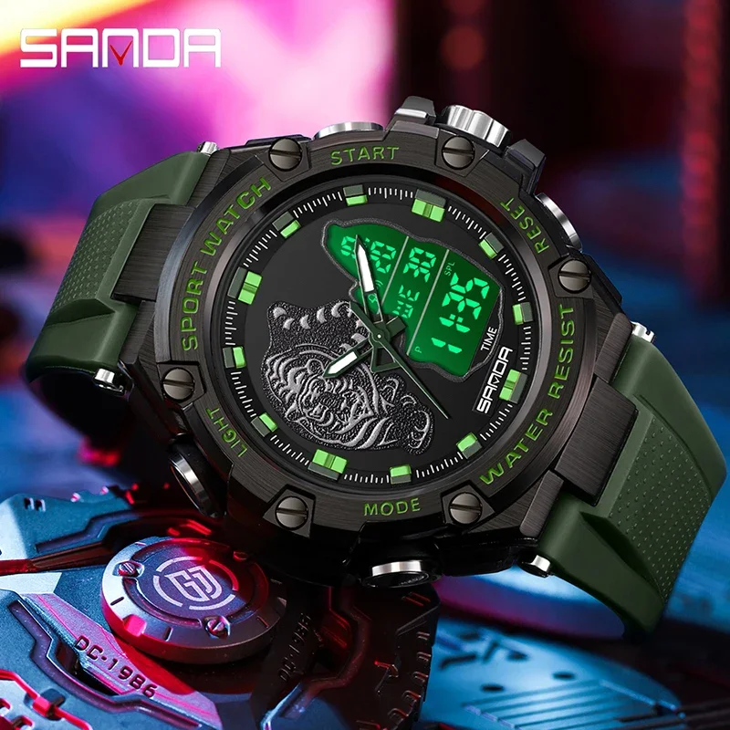 

SANDA Men's Military Sports Electronic Watches Waterproof Shock Man Top Luxury Clock Digital Writwatch relogio masculino 3173