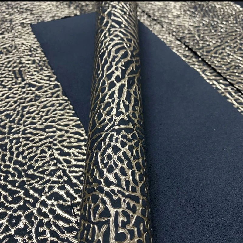 

300mm*120mm*0.6mm LUXURIOUS BLACK GOLD LARGE PATTERN SHARK PATTERN PIGSKIN LEATHER WRAP FOR CUE HANDLE! SOFT & CUSHIONY