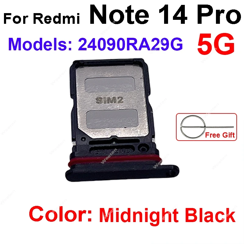 Sim Card Tray Adapter For Xiaomi Redmi Note 14 Note 14 Pro 4G 5G