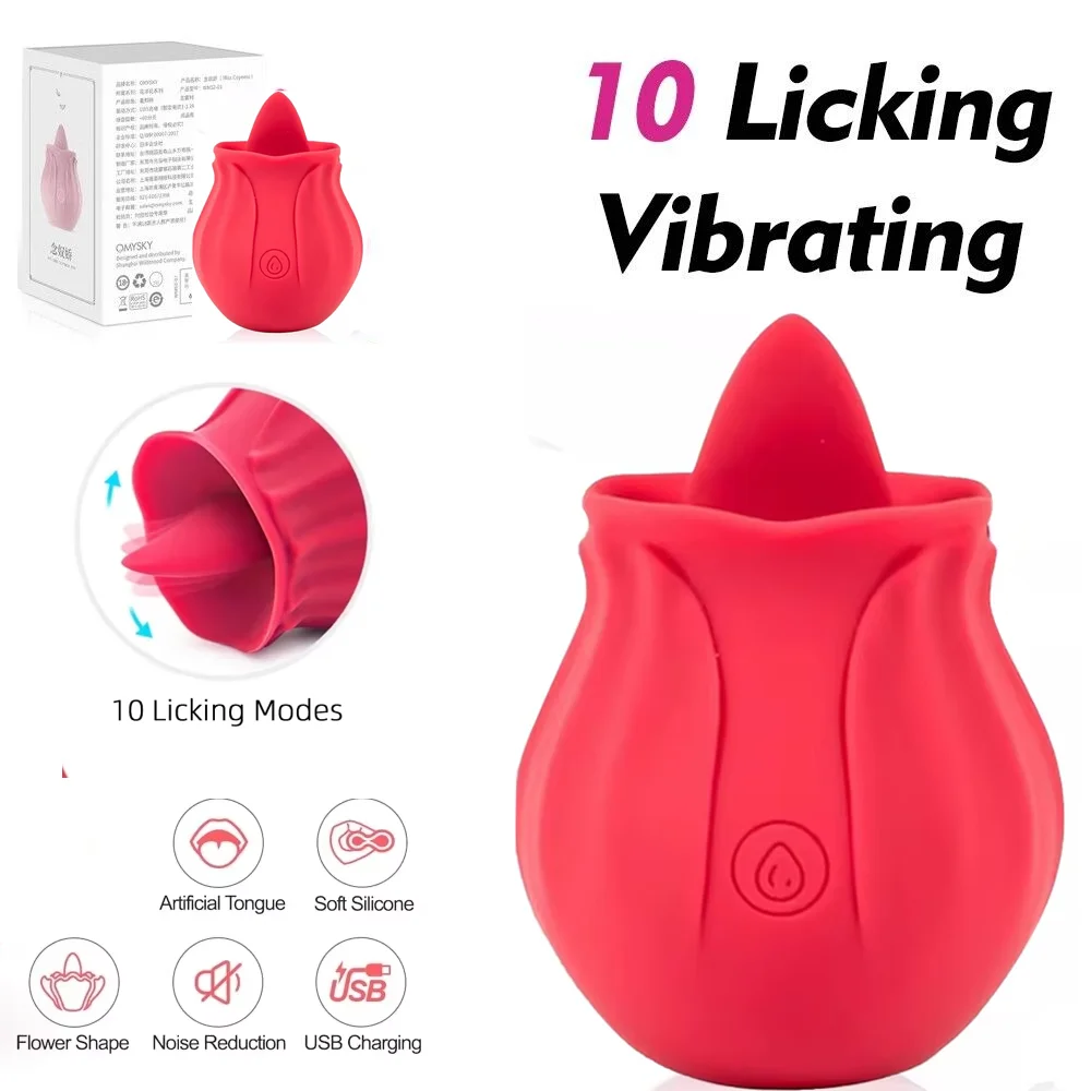 Rose-Klitoris Lecken Zunge G-punkt Vibrator Klitoris Nippel Anal Stimulator für Frauen Licker Vibratoren Erwachsene Sex Spielzeug weibliche 18 1