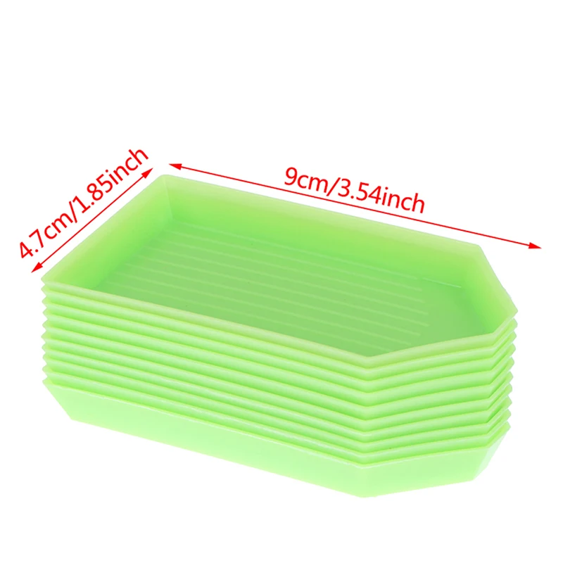 Description Picture 2 of item10Pcs Nail Art Diamond Point Tray Green Color Empty Drill Plate Crystal Box Rhinestone Painting Accessory Nail Art Dotting Tools