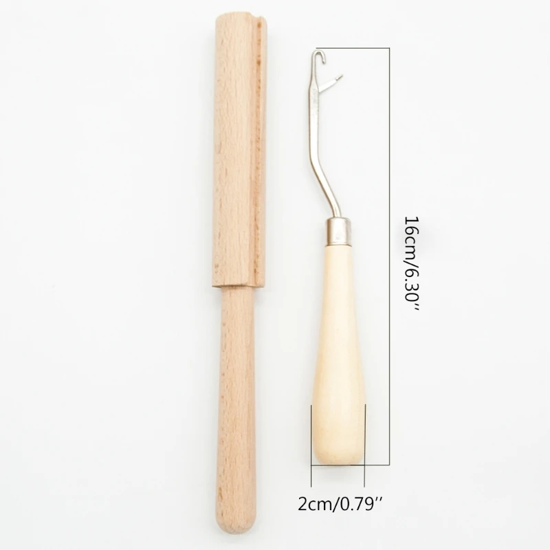 Craft Supplies 2pcs/set Wooden Latch Hook Yarn Cutter Tool for Tapestry Carpet Rug Making DIY Embroidery Crafts Decor