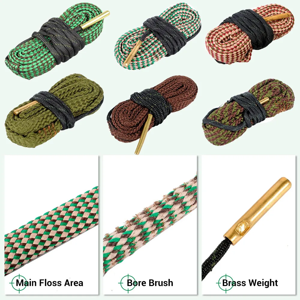 Kit di Pulizia per Fucili da Caccia, Corda per Calibro 22, .223, .38, 5.56mm, 7.62mm, 12GA, Pulitore per Canne di Fucili - immagine 6