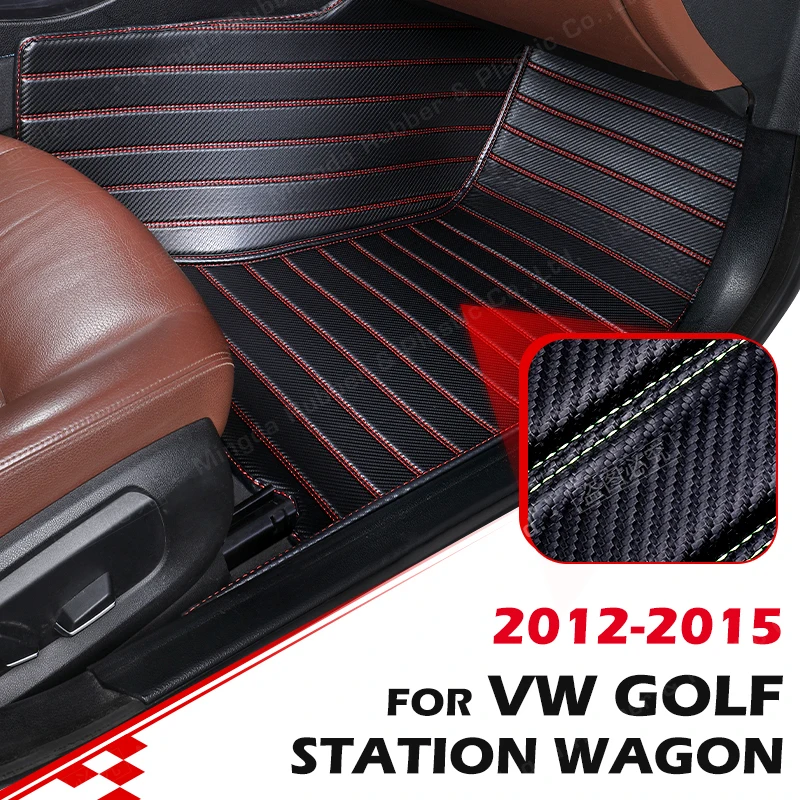 

Custom Carbon Fibre Floor Mats For VW Volkswagen Golf Station Wagon 2012 2013 2014 2015 Foot Carpet Auto Interior Accessories