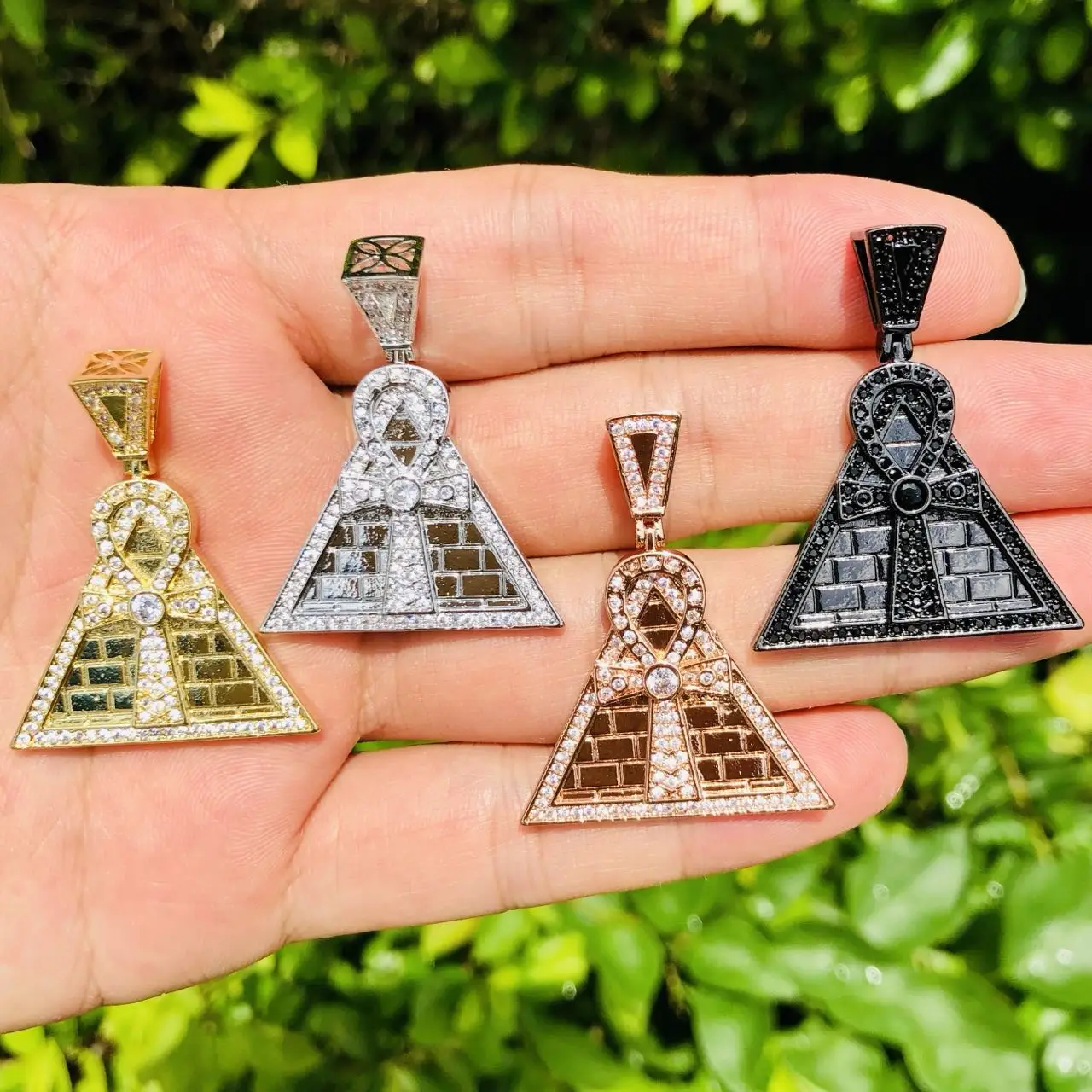 

5 шт. кубический цирконий паве Египетский Анкх шармы Египет пирамиды кулон для браслета ожерелья ювелирные изделия