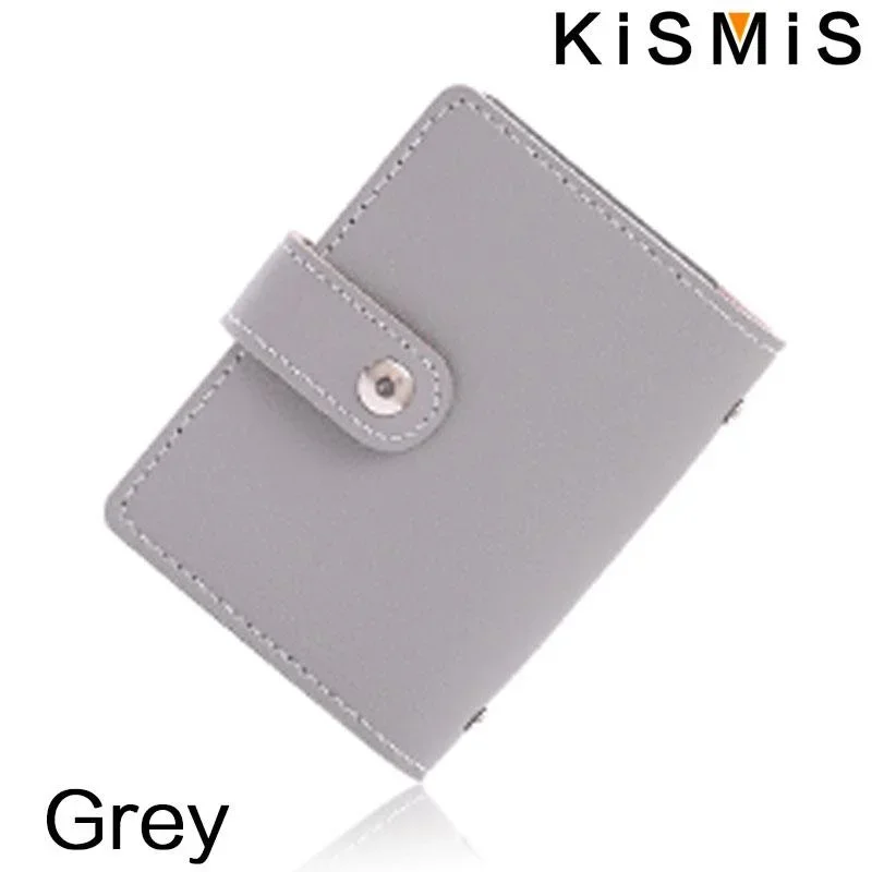KISMIS Praktische, praktische Tasche für Visitenkarten und Ausweishüllen aus PU-Leder mit 12/26 Fächern – Detail 13