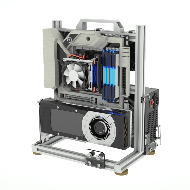 Mini ITX Gamer Cabinet MATX Open Computer Case Frame DIY Creative PC Rack ATX /EATX MOD Desktop Gaming Chassis