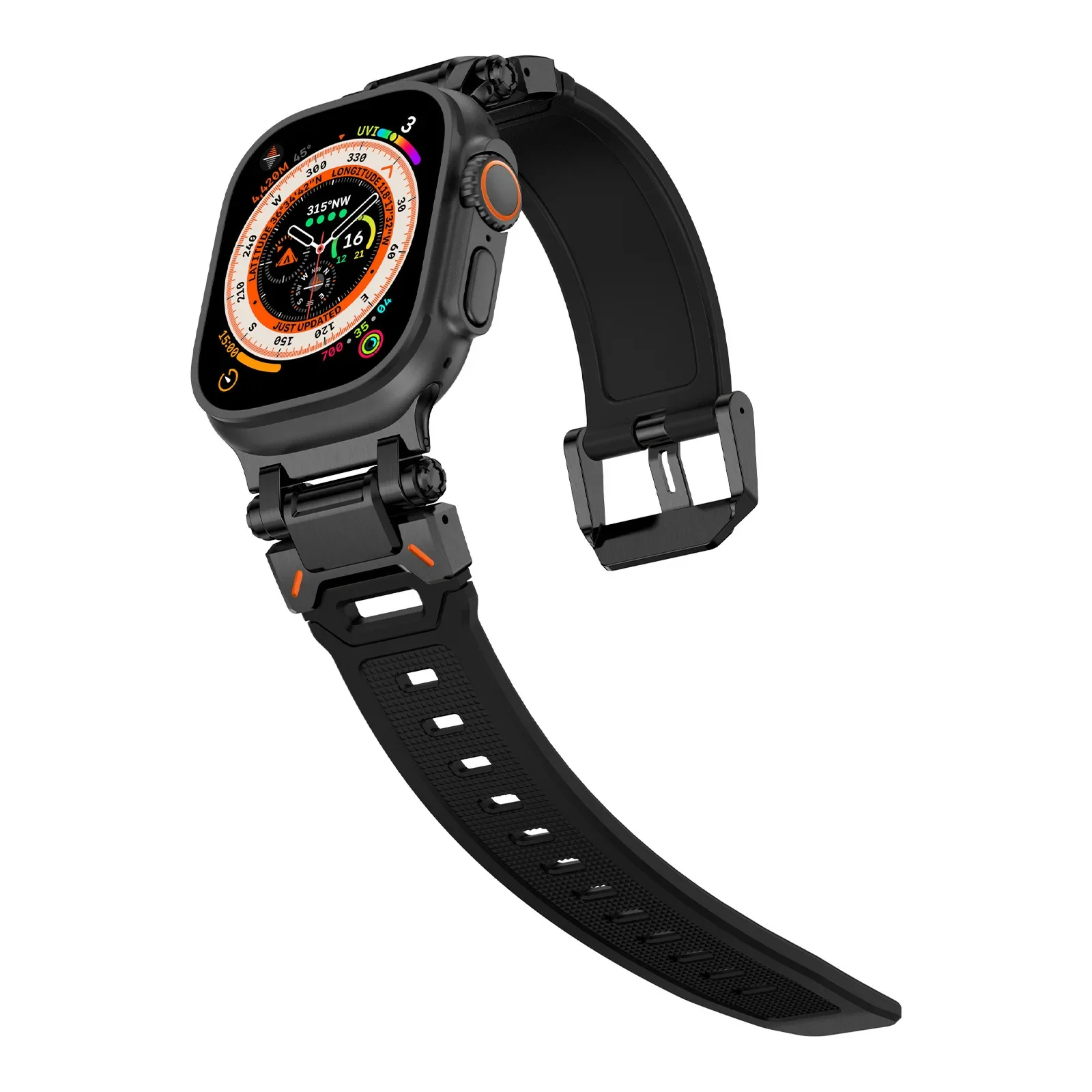 Metal+Rubber Strap for Apple Watch Ultra/2 9 8 7 49mm 45mm Luxury Modification Kit Bracelet for IWatch 6 5 4 3 SE 44mm 42mm Band