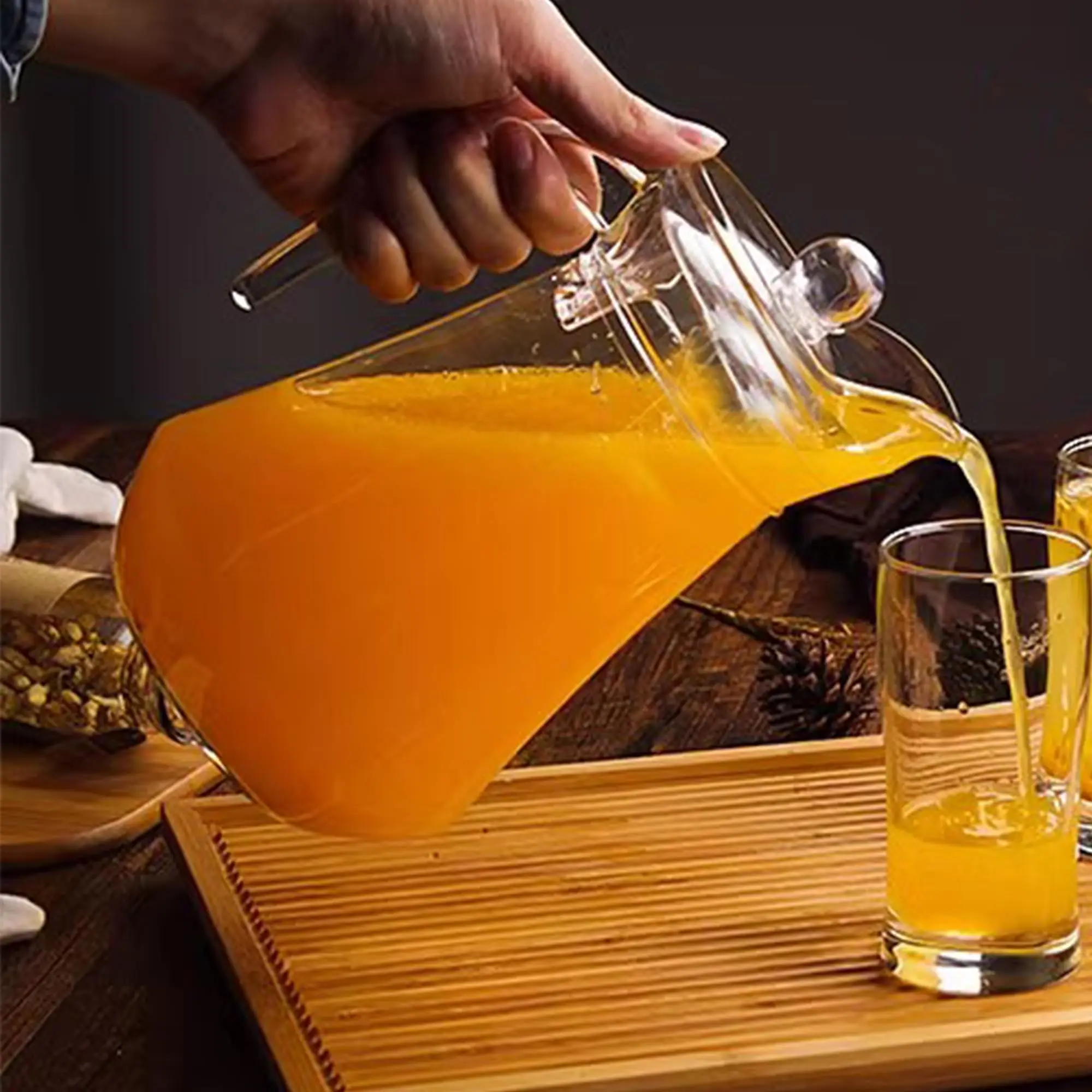 Plastic Beverage Pitcher - Versatile Carafe for Juice, Milk, and Hot/Cold Drinks
