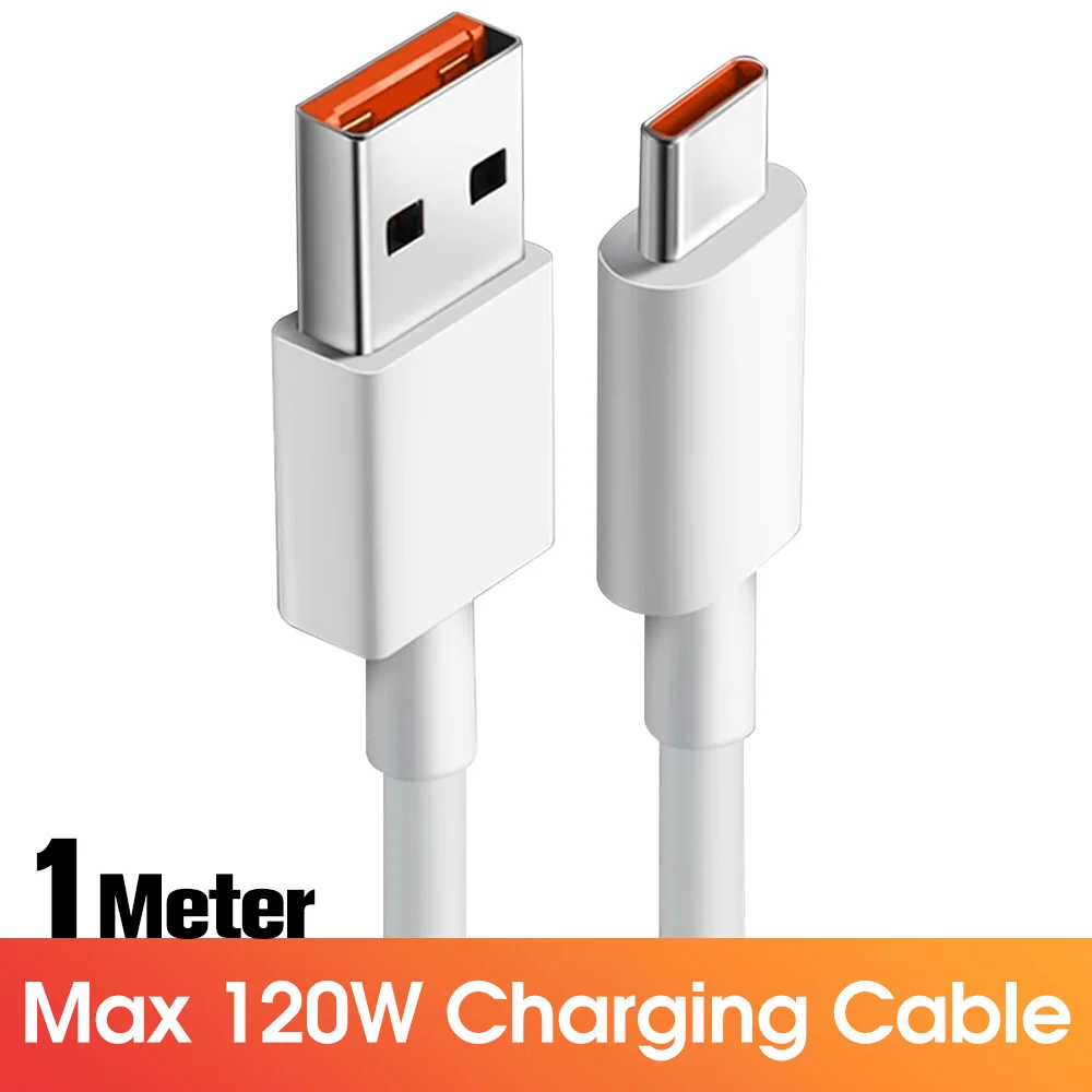 High-Power 120W USB Type C Fast Charging Cable 6A Quick Charge Data Cord