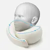 U Shape Neck Pillows For Travel Foam Ice Silk Fabric Neck Pillow hook and loop fasteners Stowable pillow for car home 4