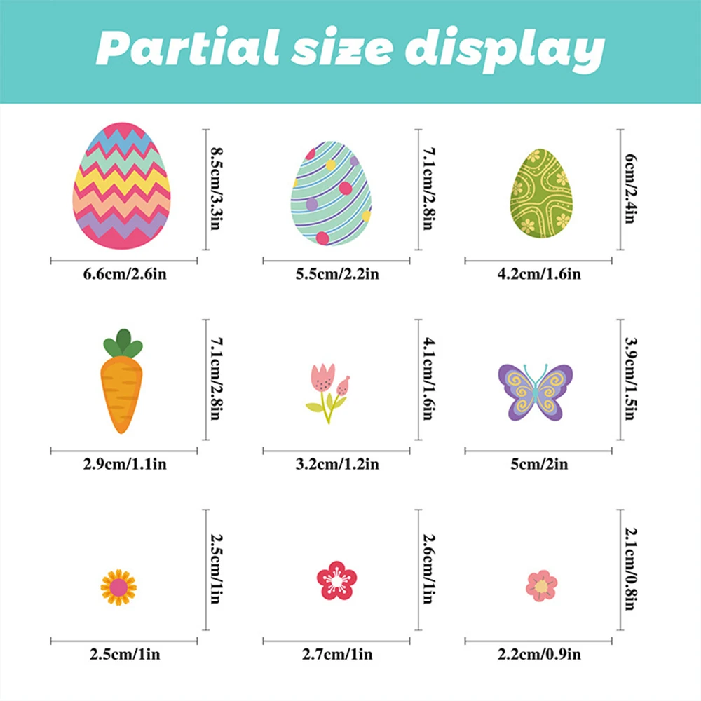 Easter Window Clings Happy Easter Egg Window Stickers Double-Side Glass Decals Home Office School Display Party Decor 2 sheets