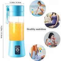 Mini Mélangeur Portable de 380ml, pour la Maison, USB, Rechargeable, Bouteille de dehors pour Shakes, Jus 4