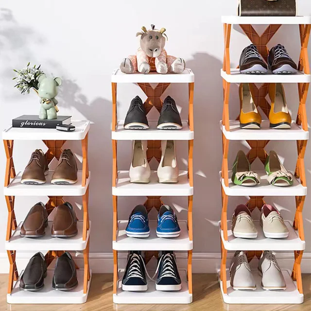 Simple Shoe Rack Folding Shoe Cabinet Multi-Layer Shoes Storage Organizer  Space-Saving Shoes Shelf Door Color Matching Cabinets - AliExpress