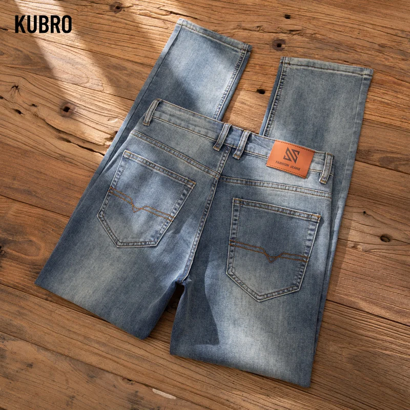Wthinlee New Business Men's Jeans Casual Straight Stretch Fashion Classic Blue Black Work Denim Trousers Male Brand Clothing main image 1