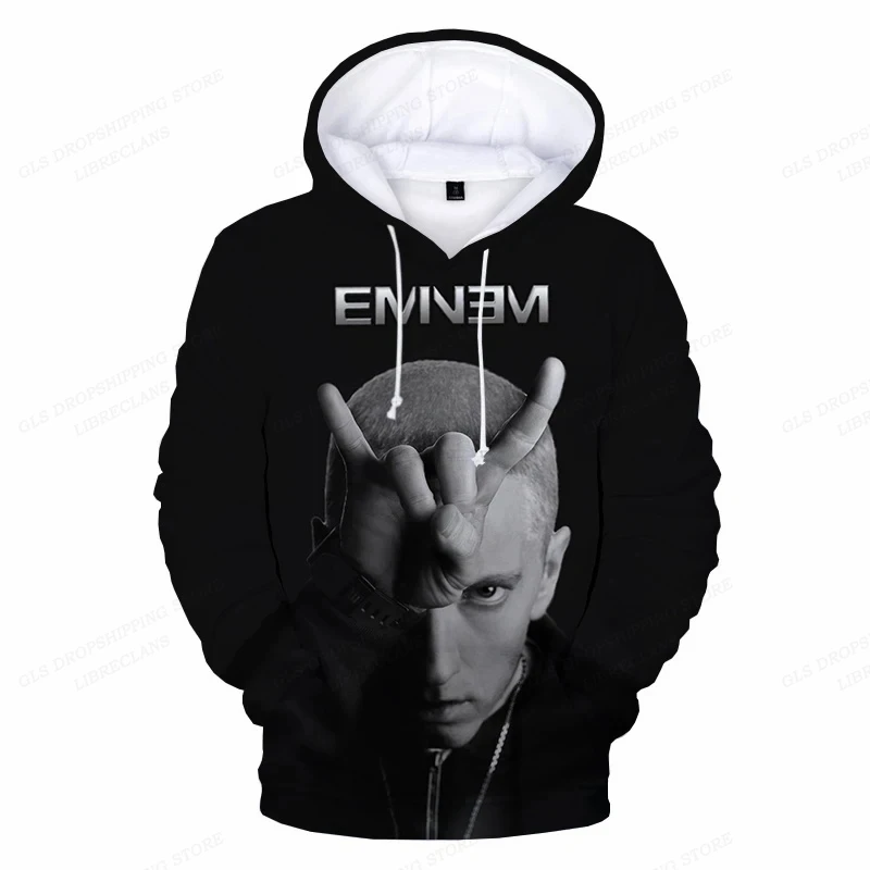 thumbnail image 1 of Sudaderas con capucha con estampado 3d de rapero Eminem para hombres y mujeres, Sudadera con capucha para niños, abrigos para niñas, ropa de Rap Rock, ropa de gran tamaño, 1 of 5