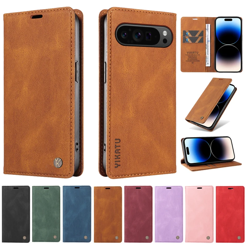 Luxury Leather Wallet Protective Case with Magnetic Flip Cover