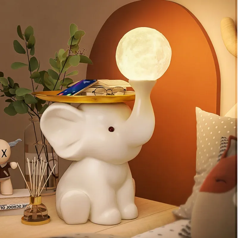 

Creative Decoration Desk Lamp Lovely Little Elephant Storage Tray Bedroom Children's Room Bedside Lamp Birthday Gift