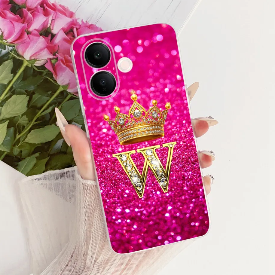 Cute Letters Crown Soft Slim Silicone Back Cover Case - Enhanced Protection with Stylish Design