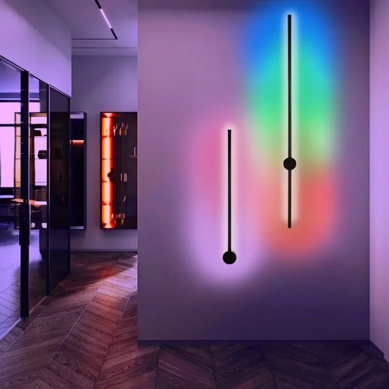 모던 크리에이티브 벽 램프, 북유럽 심플 라인 LED 조명, 아트 분위기, 거실 장식, 침실 침대 벽 램프