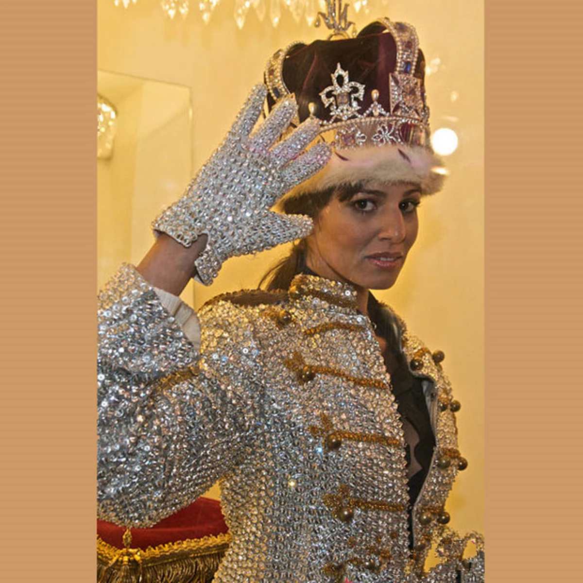 手作りのヴィンテージマイケルジャクソングローブ、クリスタルが