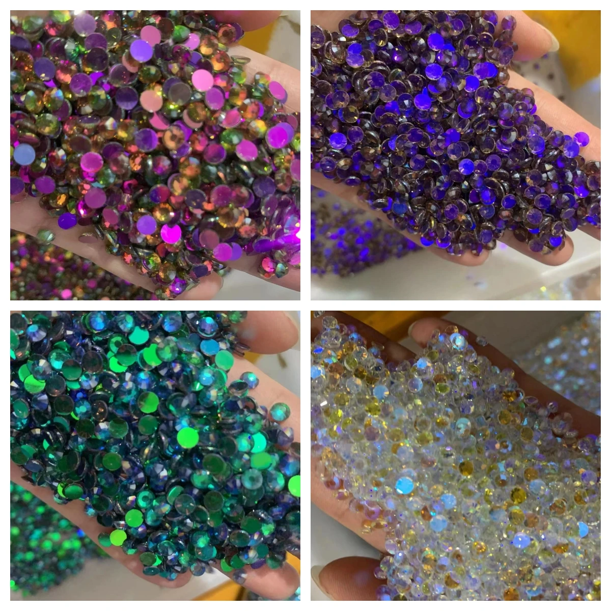 

Aurora//Green Shine Fluorescent Luminous Mix SS6-SS30 Non Hotfix Neon Rhinestone Noctilucent Electric Nail Art Decorations
