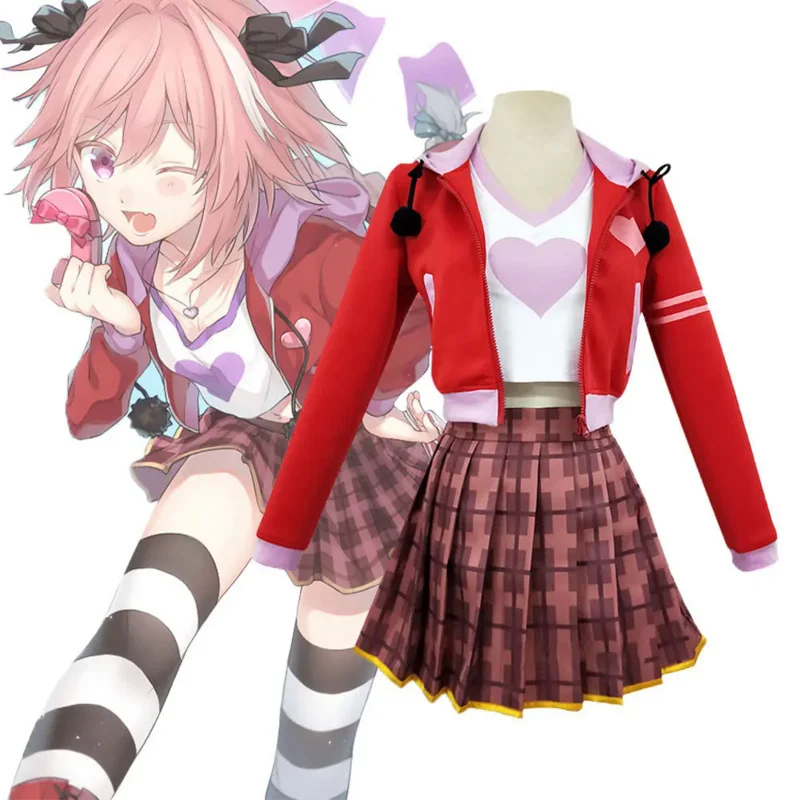 

Аниме Fate Косплей костюмы Astolfo Униформа пальто/юбка/Топ/большой заказ костюмы Женская фотоодежда