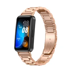 Elegant Stainless Steel Watch Strap - Universal Replacement with Tool (Rose Gold)