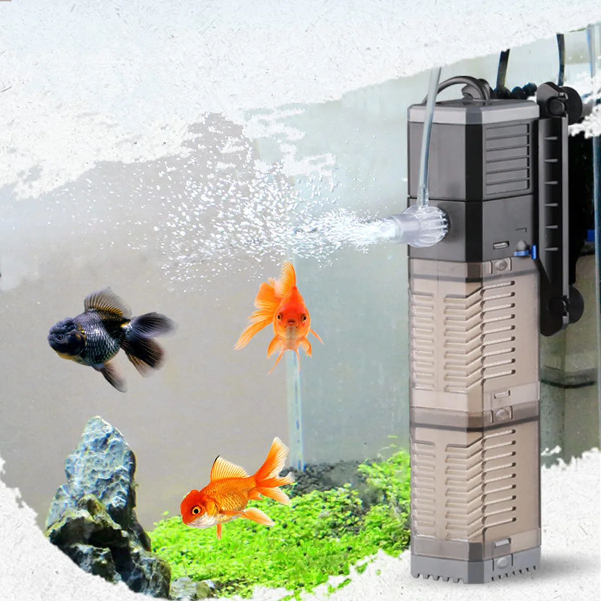 

Aquarium Filter Pump Super 4 In 1 Fish Tank Submersible Air Oxygen Circulation Internal Pump Ornamental Fish Water Pump