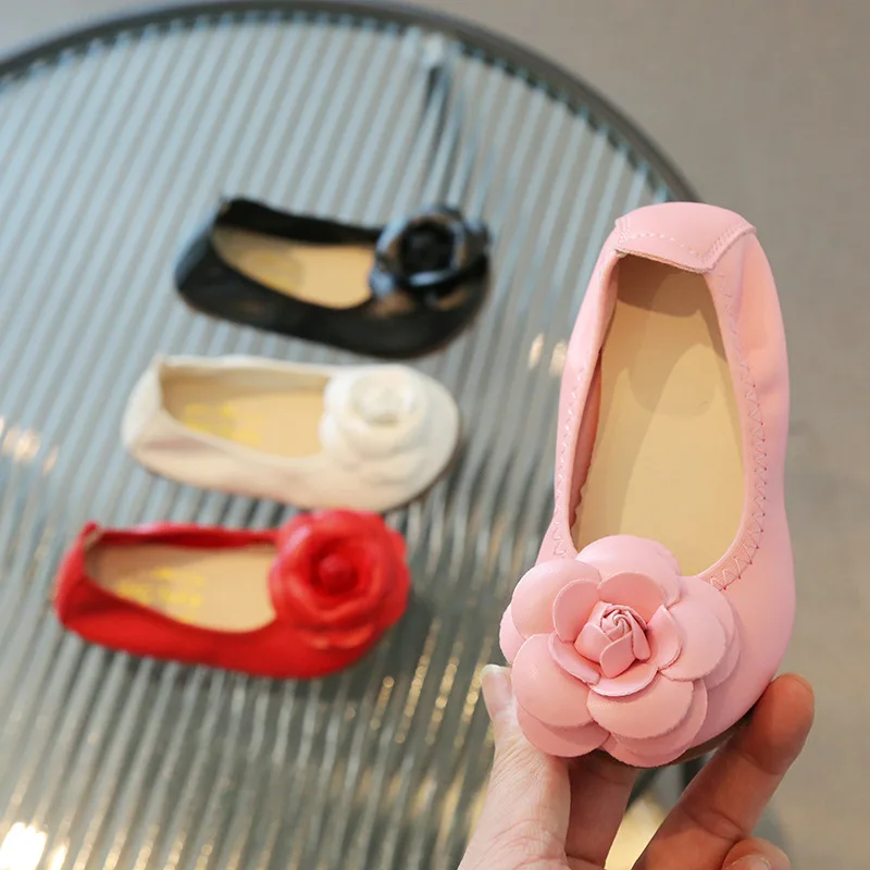 Girl Shoe Spring Soft Sole Dance Shoe Casual Flower Princess Fashion Mary Jane Flat Sole Leather Kid leather shoes mary jane shoes girls shoes girls flats