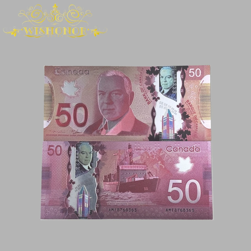 10pcs/lot Canada Banknote 1 50 10 100 Canadian Dollar Banknote 24k Gold Plated For Collection