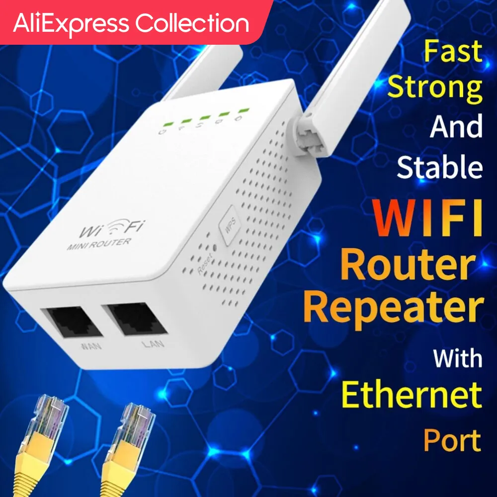 Aliexpress Collection Pix Link Wifi Extender Repeater 300Mbps Wireless Signal Booster Con 2 Porte Ethernet 2.4Ghz Ieee Muslimah