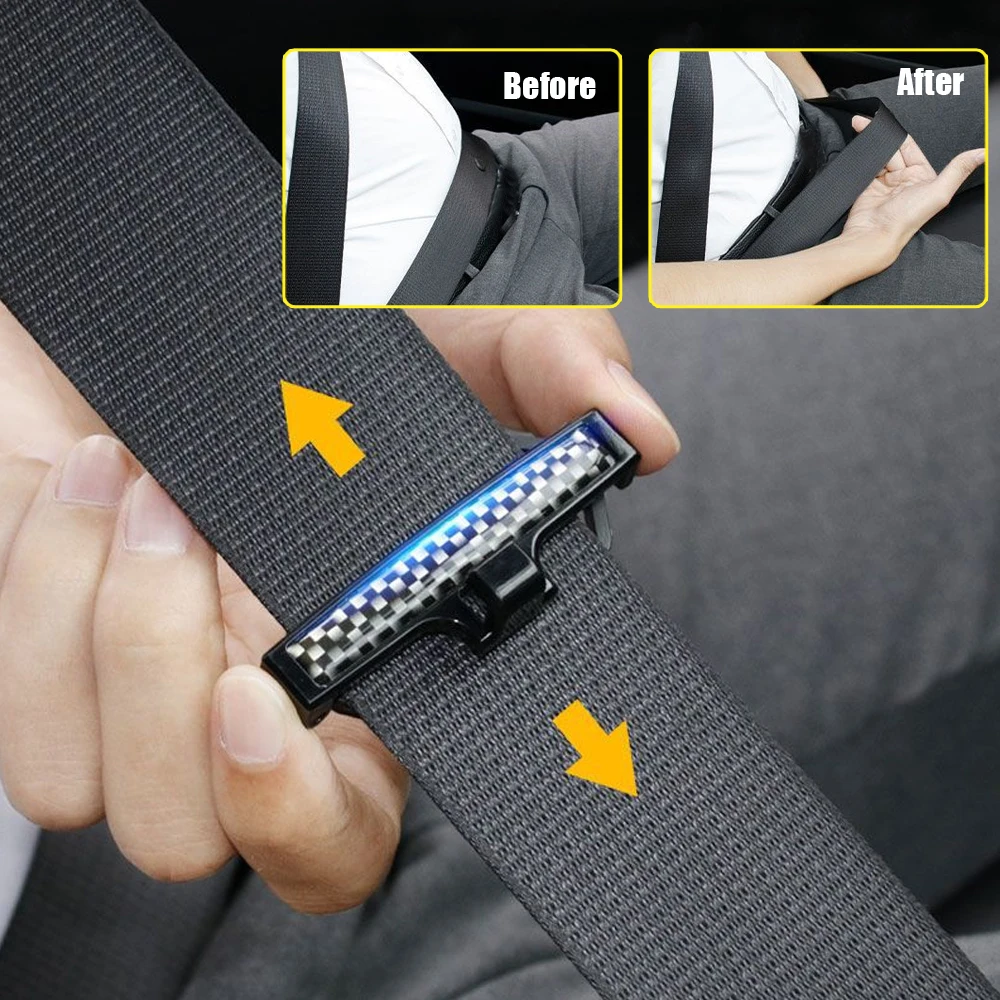 2pcs Universal Car Seatbelt Decorative Clip Car Seat Belt Limiter Retainer Safety Belt Stopper Auto Interior Accessories