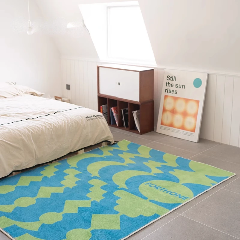 

Современный простой декоративный плюшевый ковер для гостиной, Настольный коврик для заднего стола, домашний мягкий прикроватный ковер для спальни, кабинета, гардероба