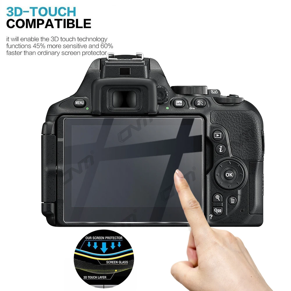 2Pack Tempered Glass for Nikon D5600 D5300 Anti-Scratch Screen