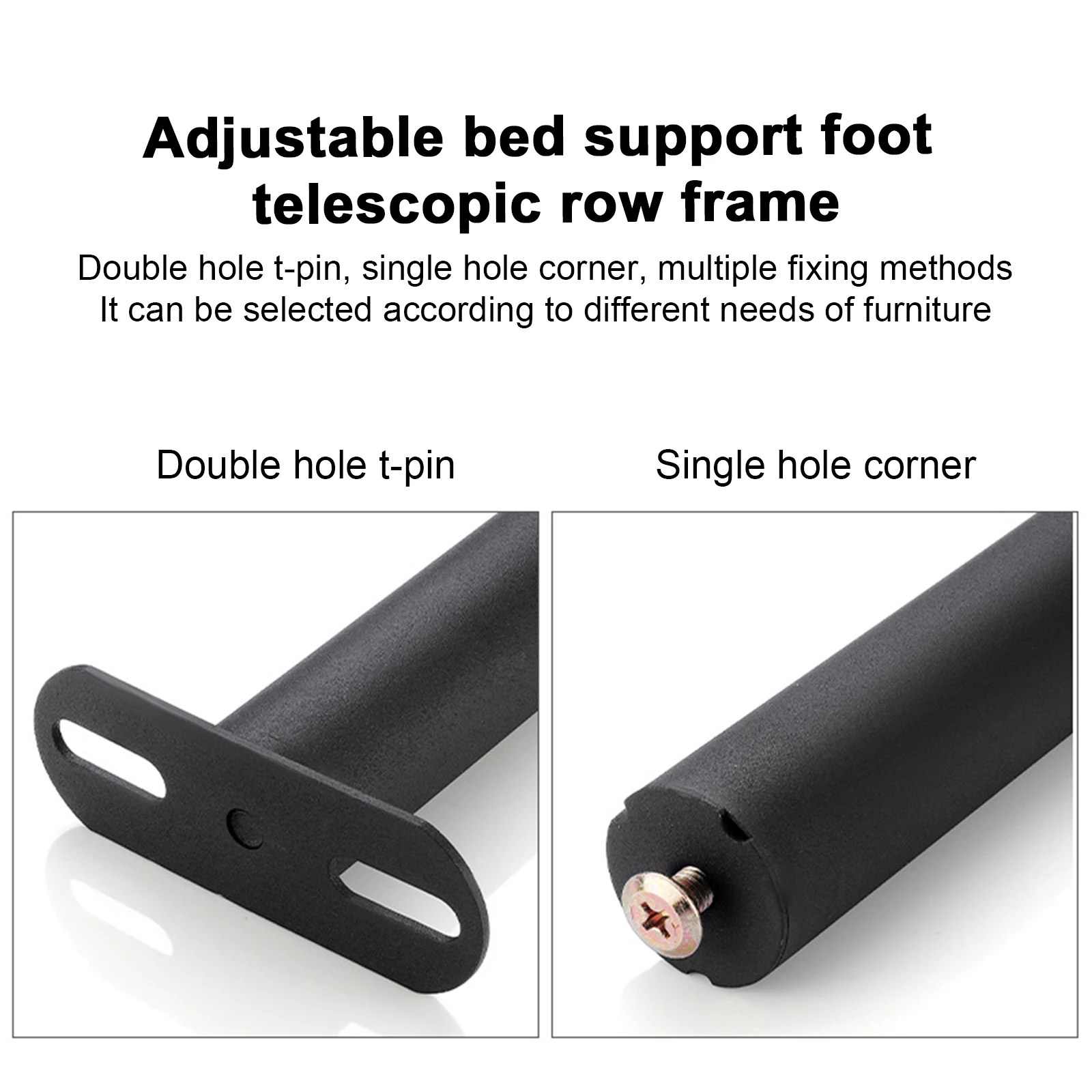 2Pcs 20-35cm Adjustable Bed Legs For Retractable Heavy Duty Bed Center Frame Slat Support Legs Metal Furniture Support Feet Home