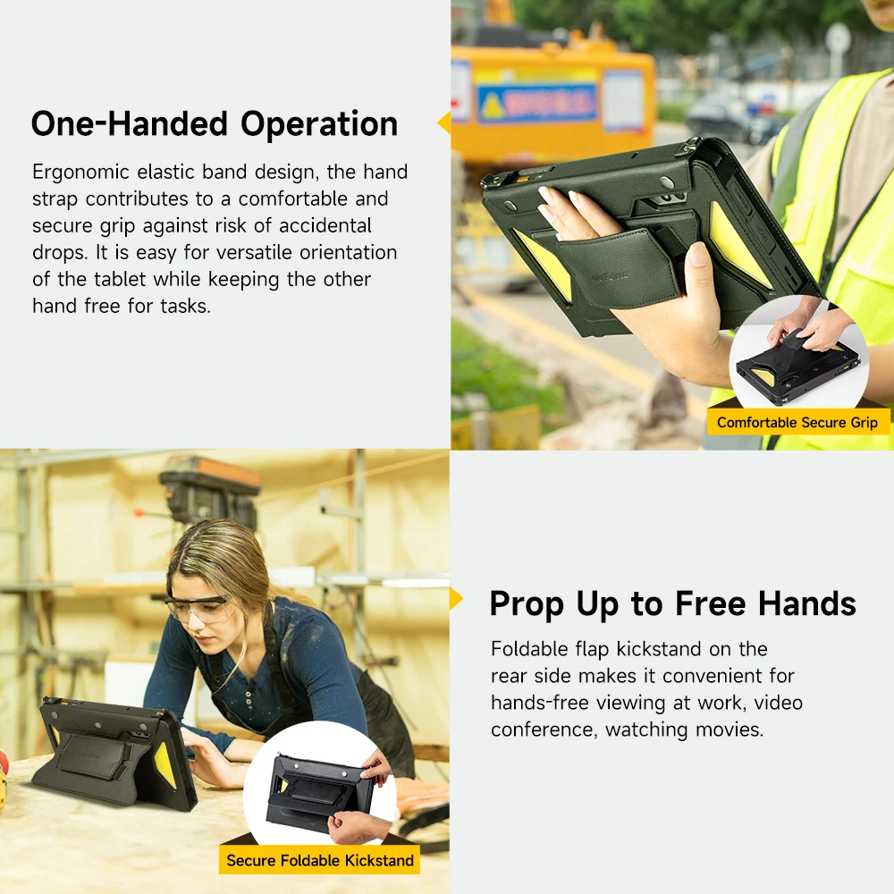 Ulefone Armor Holster Pro Original Tablet Leather Case with Carrying Bag, Stand and Handheld Holder for Armor Pad 3 Pro.