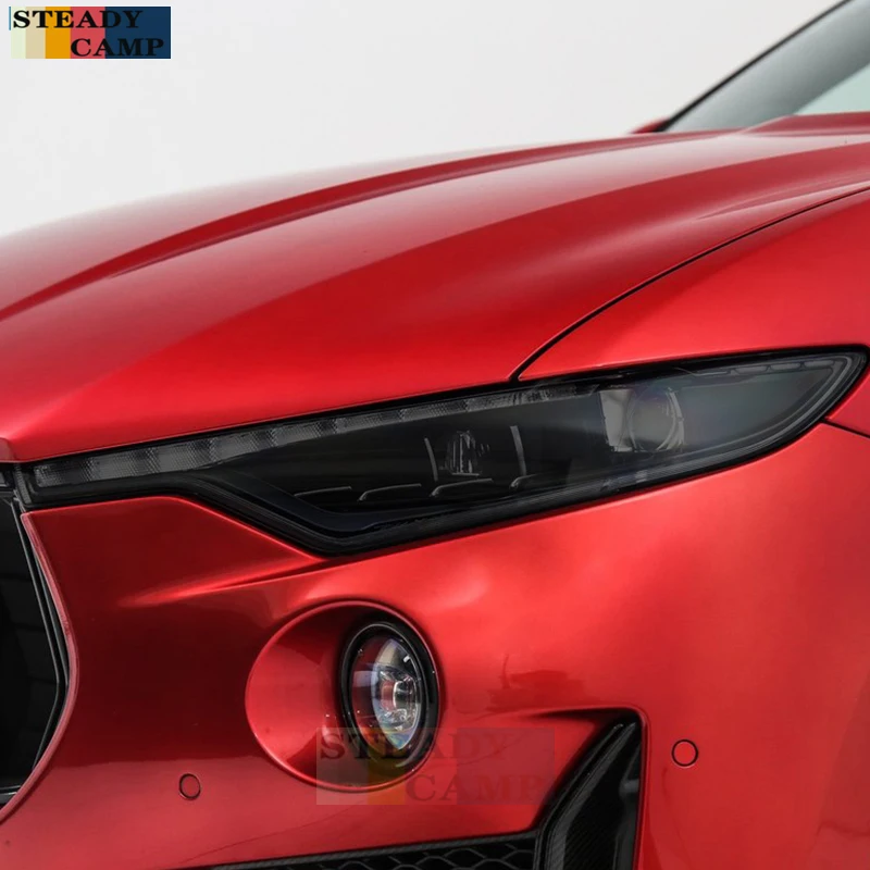 

2 Pcs Car Headlight Protective Film Smoked Black Tint Wrap Vinyl Transparent TPU Sticker For Maserati Levante M161 2017-2021