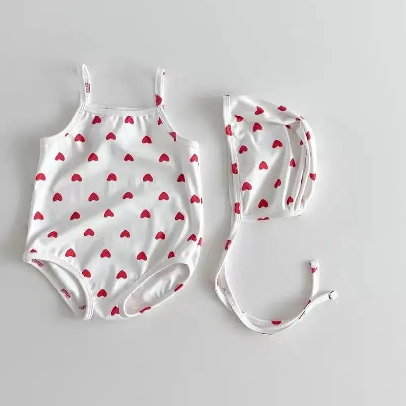 

HappyFlute One-piece Sling Design 0-3 Years Baby Cute Heart&Bunny Printe Waterproof&Sunscreen Girls Swimsuit