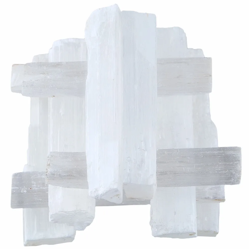 TUMBEELLUWA Natural White Rough Selenite Crystal Sticks Wand Reiki Healing Stone For Chakra Balancing Meditation natural rough stone kit selenite sticks reiki healing specimen for chakra balancing meditation