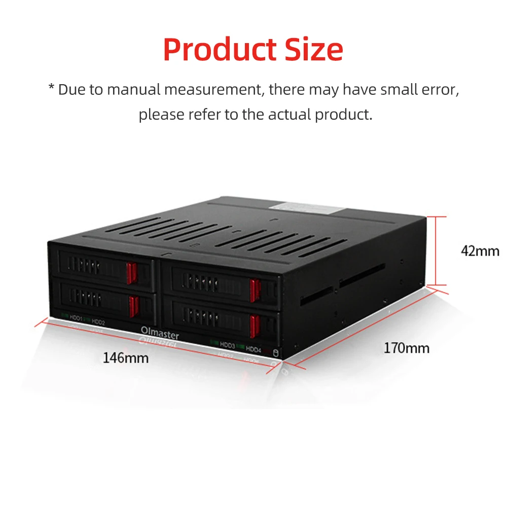 4-slot Internal Hard Disk Rack Support Four 2.5inch SATA HDD/SSD Easy Installation Plug and Play Hard Disk Rack 8