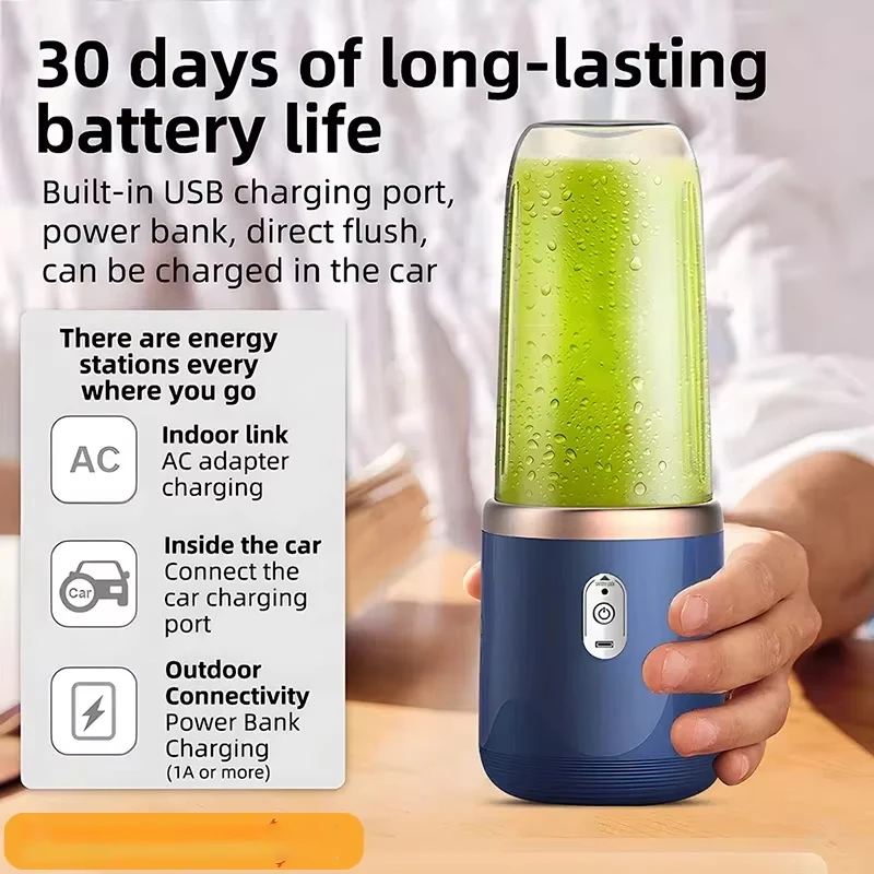 Portable Juicer Blender 400ml Electric Fruit Juicer
