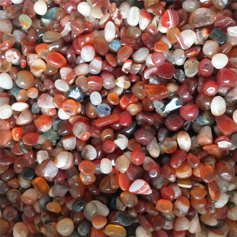 Red green agate Crushed Stone Vase Fish Tank Flower Pot Decoration Soil Filling Natural Raw Stone Polishing,100g