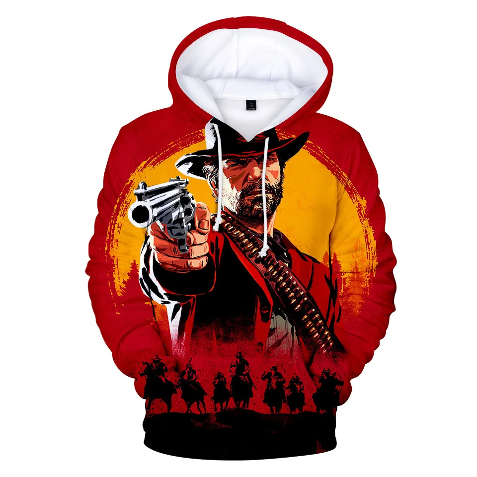 thumbnail image 1 of Sudadera con capucha del popular juego Red Dead Redemption 2 con estampado 3D, ropa de calle para hombre, sudadera con capucha unisex de talla grande a la moda para niños, 1 of 4