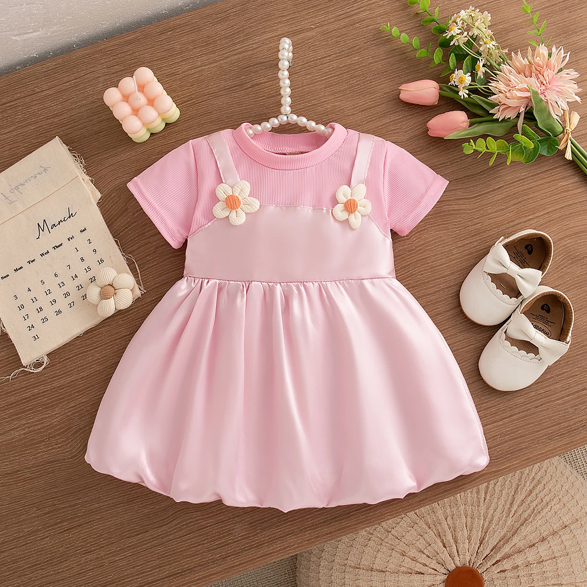 فستان بناتي صيفي نقشة زهور