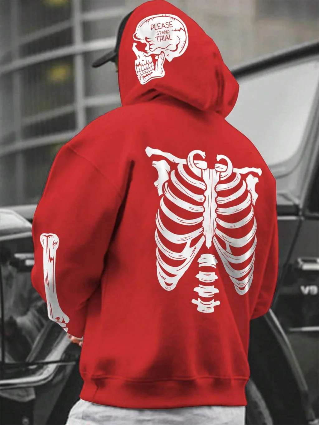 Sudaderas con capucha con estampado de esqueleto de Halloween para