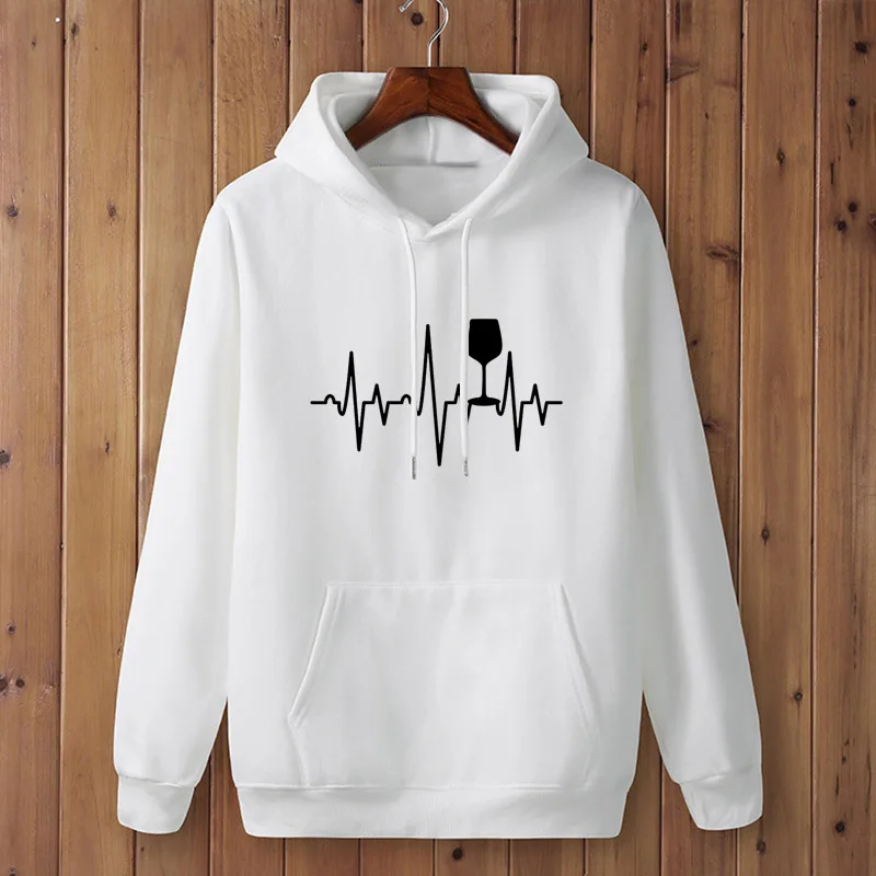 

Новинка кавайная Женская толстовка с принтом сердцебиения вина с коротким рукавом модная уличная одежда толстовки Женская одежда Harauku Прямая поставка