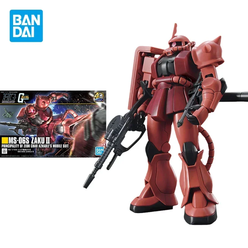 

Фигурка Bandai из аниме оригинальной модели Gundam, модель HGUC 1/144 MS-06S ZAKUII, фигурки героев, коллекционные украшения, игрушки, подарки для детей